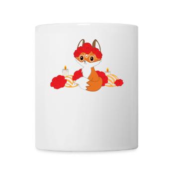 Yoga Fox T-Shirt - Fox TShirt with candles - Mug - white - Front