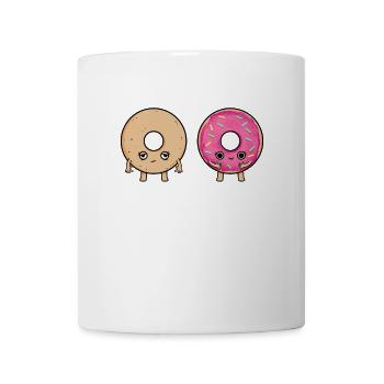 Lustig Before After Make Up Donut Geschenk - Tasse - Weiß - Vorne