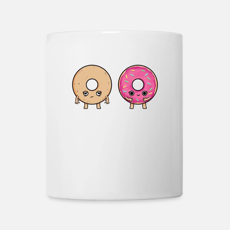 Lustig Before After Make Up Donut Geschenk - Tasse - Weiß