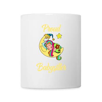 Proud Babysitter Baby Sitter Moon Unicorn - Mug - white - Front