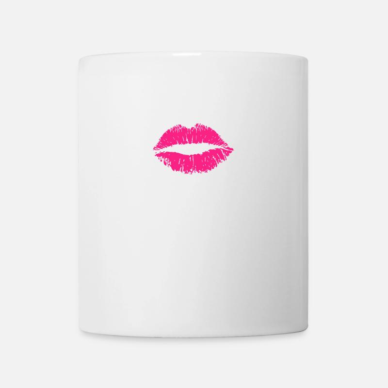 Hot Pink Neon-Lippen - Tasse - Weiß