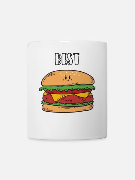 Beste Freunde Best Burger Hamburger Geschenk - Tasse - Weiß