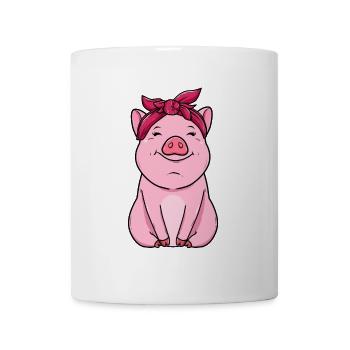 Cadeau ferme agricole · cochon rose - Mug blanc - blanc - Devant