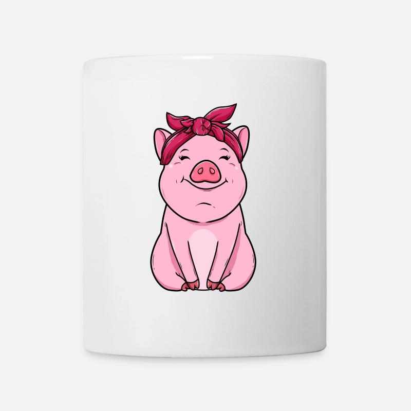 Cadeau ferme agricole · cochon rose - Mug blanc - blanc