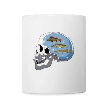 Angler Schädel Skull Angeln Raubfisch Hecht Zander - Tasse - Weiß - Vorne