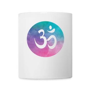 Om Zeichen Wasserfarben Yoga Spiritualität Namaste - Tasse - Weiß - Vorne