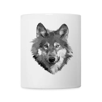 Grayscale Wolf Portrait - Mug - white - Front