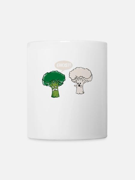 Lustig Brokkoli Blumenkohl Geist Ghost Geschenk - Tasse - Weiß
