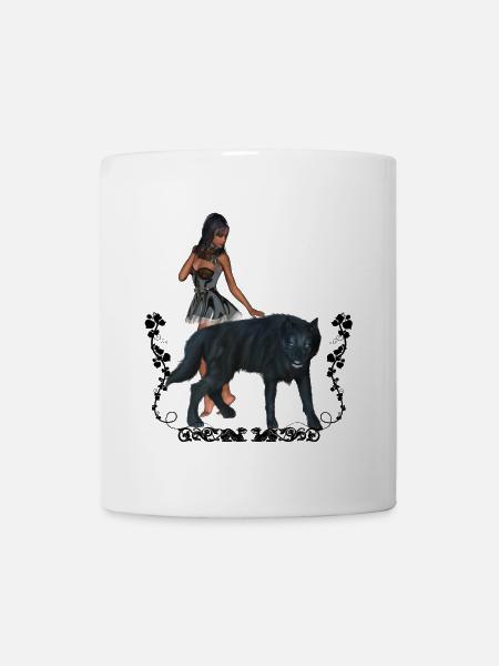 Mit dem Wolf umwerfend - Tasse - Weiß