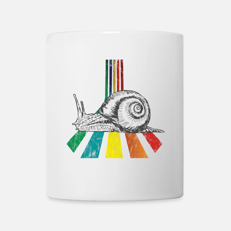 Rainbow Schnecke Used Look - Tasse - Weiß