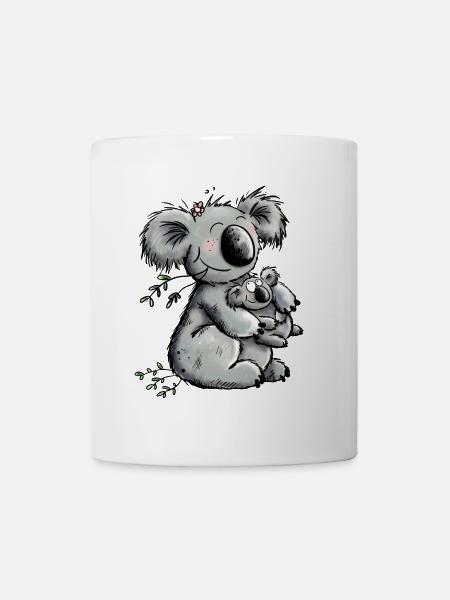 Süße Mama Koala Mit Baby Schwangerschaft Geschenk - Tasse - Weiß