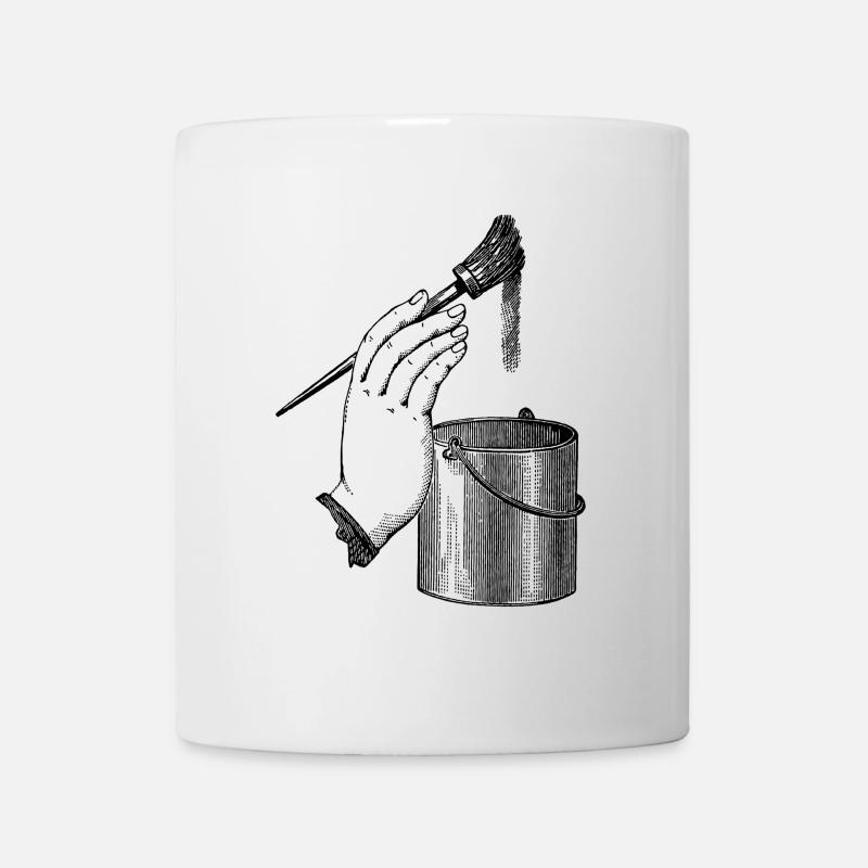Hand mit Farbeimer - Tasse - Weiß
