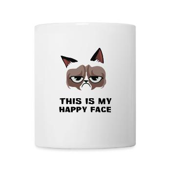 Happy - Mug blanc - blanc - Devant