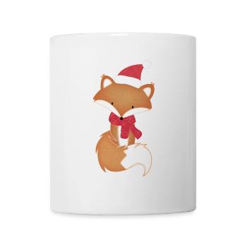 Winter Fuchs Schal Weihnachten Kawaii Süß Geschenk - Tasse - Weiß - Vorne