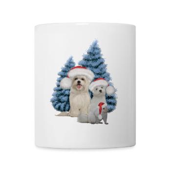 Christmas cute dog with squirrel - Mug - white - Front