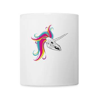 Einhorn - Licorne - Unicorn Schädel Skull - Tasse - Weiß - Vorne
