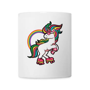 Roller Girl Rollerblades Patins Licorne Cadeau - Mug blanc - blanc - Devant