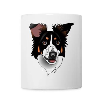 Border Collie - Tricolor Schwarz - Tasse - Weiß - Vorne