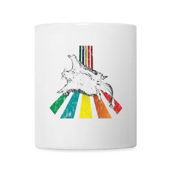 Rainbow flying squiggles distressed look - Mug - white - Front