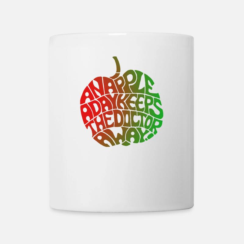 "Apfel-Design" rot - grün von Chris Illustrations - Tasse - Weiß