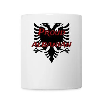 Albanien Flagge "Proud Albanian" - Tasse - Weiß - Vorne
