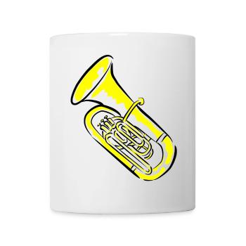Illustration graphique de tuba sur les vêtements - Mug blanc - blanc - Devant