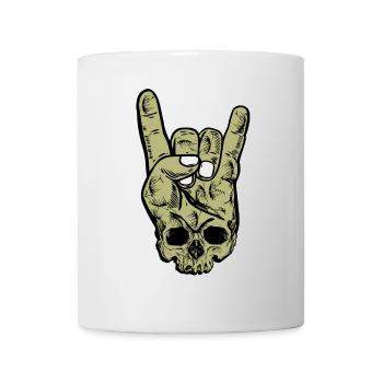 Heavy Metal Totenkopf mit Teufelshörner Geschenk - Tasse - Weiß - Vorne