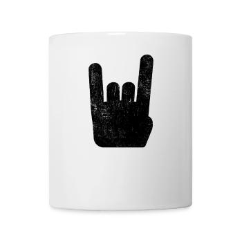 Pommesgabel Metal Hand Rock Metal Music - Mug - white - Front
