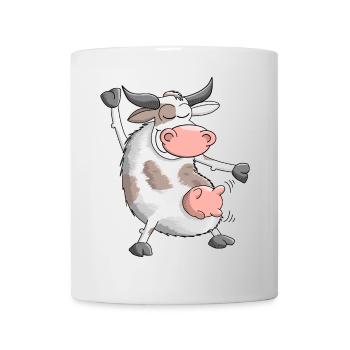 Funny, dancing bull - Mug - white - Front