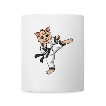 Karate Cat Judo Kitten Kids Self Defense - Mug - white - Front