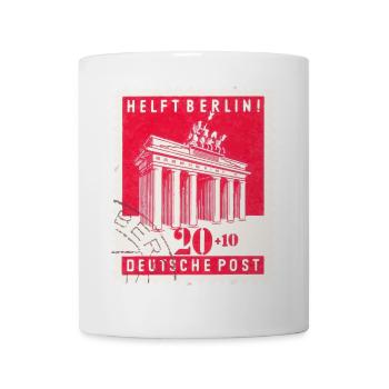 Helft Berlin Briefmarke 20 + 10 Rot 1948 - Tasse - Weiß - Vorne