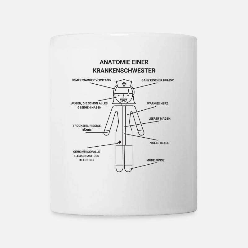 Anatomie d’une infirmière hôpital soins - Mug blanc - blanc