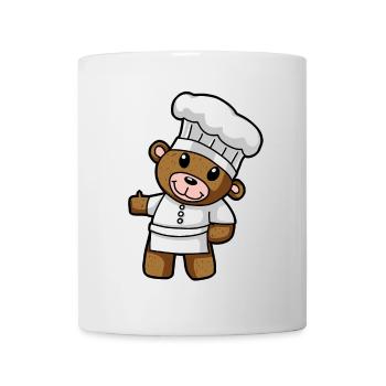 Kochkunst Teddy Koch Küche Zeichnung Comic Bär - Tasse - Weiß - Vorne