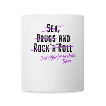Just Coffee Only Coffee No Sex Drugs & Rock'n'Roll - Mug - white - Front