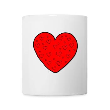 Grand coeur avec cadeau haut coeurs - Mug blanc - blanc - Devant