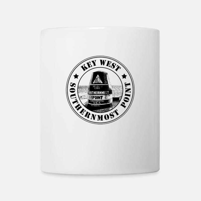 Key West Florida timbre Southernmost Point Etats-Unis - Mug blanc - blanc