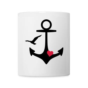 Mouette coeur d'ancre - Mug blanc - blanc - Devant