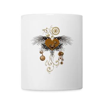 Stunning steampunk heart with wings. - Mug - white - Front