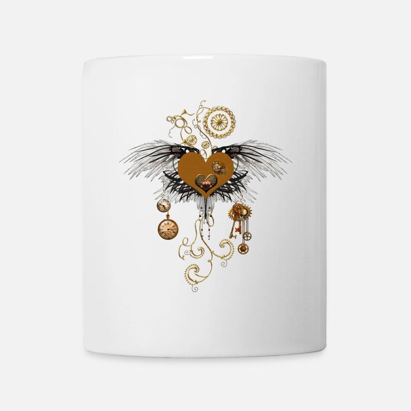 Atemberaubendes Steampunk-Herz mit Flügeln. - Tasse - Weiß
