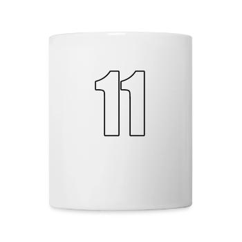 Nr. 11 Zahl elf - Rückennummer Fußball Sport Team - Tasse - Weiß - Vorne