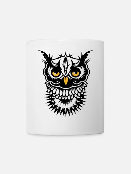 Gesicht einer Eule - Tasse - Weiß