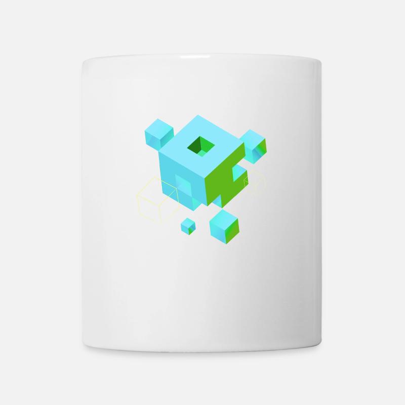 würfel pixel 3d nerd game mind craft Rubix Zauber  - Tasse - Weiß