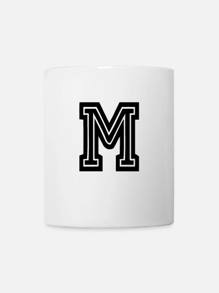 Buchstabe M - College Schule Universität Uni USA - Tasse - Weiß