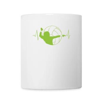 Battement de coeur de volleyball - Mug blanc - blanc - Devant