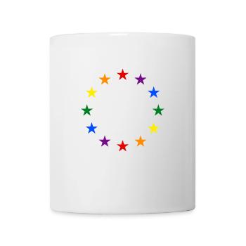 EU stars in rainbow colors - Europe LGBT Euro - Mug - white - Front