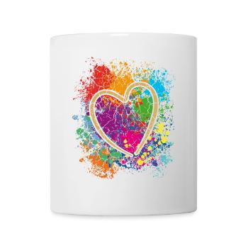 Coeur coloré Art Design Graffiti Look - Mug blanc - blanc - Devant