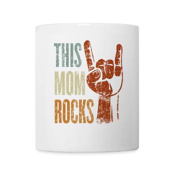 This Mom Rocks Rock n Roll Heavy Metal Geschenk - Tasse - Weiß - Vorne