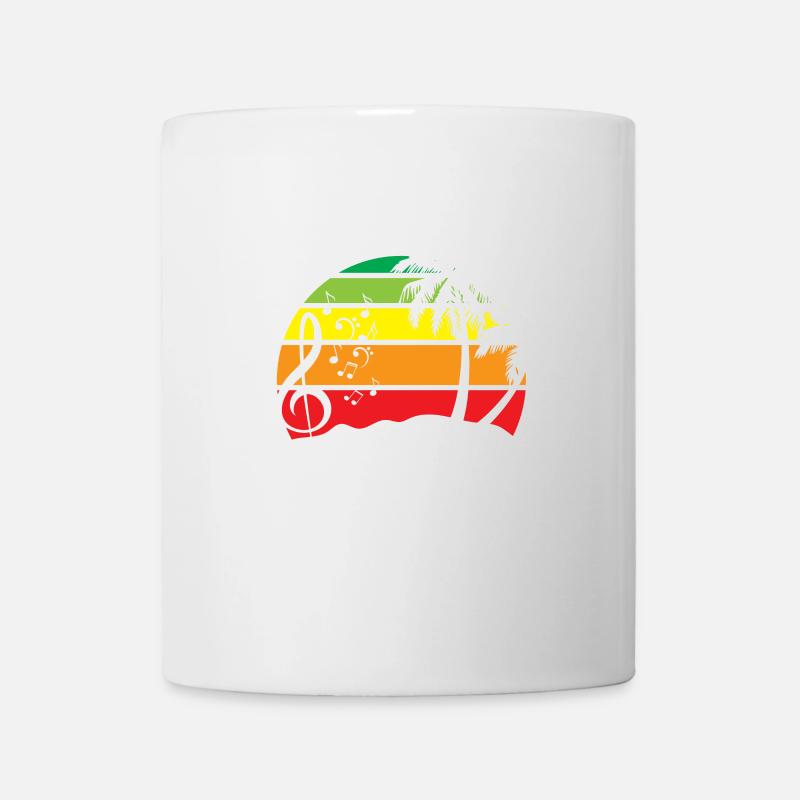 Cercle de musique coloré Silhouette rétro - Mug blanc - blanc