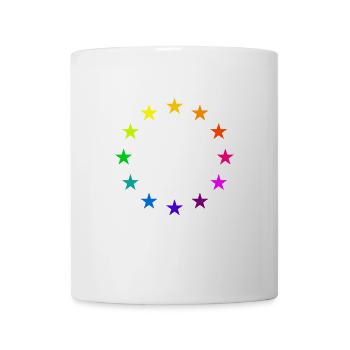 EU Sterne in Regenbogenfarben Europa Liebe LGBT - Tasse - Weiß - Vorne