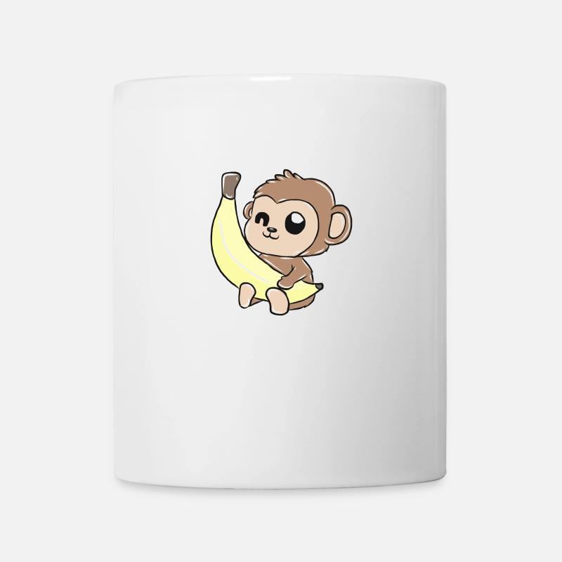 Affe Banane Geschenk - Tasse - Weiß
